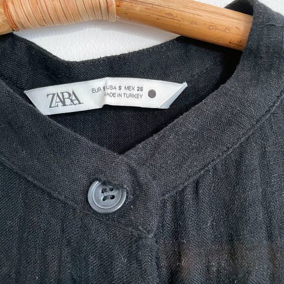 COPY - Zara black linen dress size Small - Picture 4 of 7